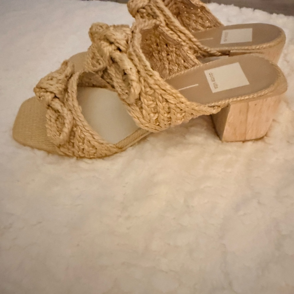 Dolce Vita Natural Woven Double-Strap Slide Sandals - Picture 2 of 6